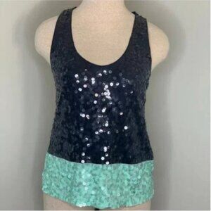 J. Crew Women's Sleeveless Sequined Color Block Scoop Neck Top Size Small